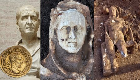 Statuia unui imparat roman imbracat ca <span style='background:#EDF514'>HERCULE</span>, gasita langa un canal din Roma