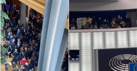 Plenul Parlamentului European, evacuat. Mai multi kurzi ameninta ca se arunca de la balcon. Precizarile a d<span style='background:#EDF514'>OI EURO</span>deputati