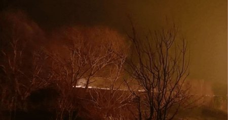 Incendiu puternic in Delta Dunarii, in apropiere de <span style='background:#EDF514'>MURIGHIOL</span>. Ard 20 de hectare de vegetatie uscata