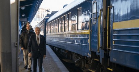 Detalii despre calatoria lui Joe Biden cu Rail Force One prin Ucraina: A petrecut 20 de ore in tren si patru ore in Kiev FOTO