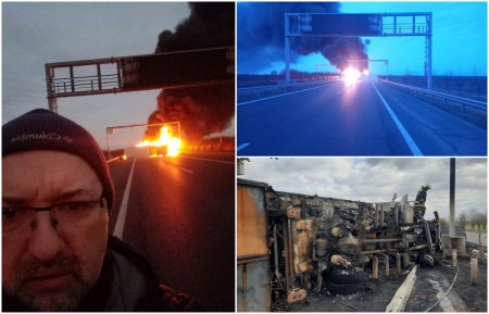 Șofer roman de TIR salvat in ultima clipa din camionul care a explodat, in Ungaria: M-am nascut a doua oara | VIDEO