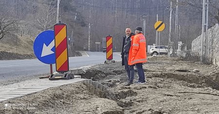 Restrictii din cauza unei alunecari de teren, pe drumul national care leaga Buzaul de Brasov