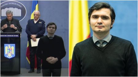 Bogdan Anicescu, interpret in limbajul semnelor, a primit emblema de onoare a DSU