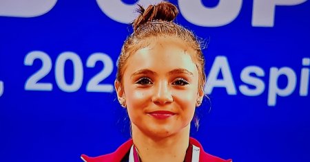 Constanteanca Sabrina <span style='background:#EDF514'>VOINEA</span>, revelatia Cupei Mondiale de la Doha. A cucerit doua medalii de aur la gimnastica