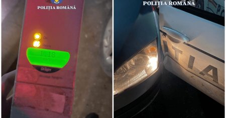 Un sofer fara permis, beat la volan, a lovit masina Politiei Draganesti-Olt. Barbatul este in arest