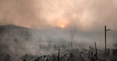 Incendiu urias intr-o tabara de refugiati Rohingya din <span style='background:#EDF514'>BANG</span>ladesh