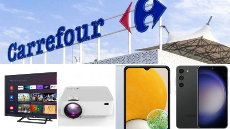 Reduceri bune la Carrefour: cel mai ieftin proiector, televizor smart si cel mai bine vandut telefon Android din lume