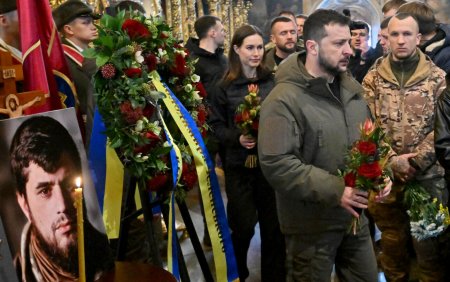 Zelenski si alti lideri politici si-au luat ramas bun de la Da Vinci, un soldat ucrainean celebru si pretuit | VIDEO