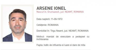 Ionel Arsene, adaugat pe lista most wanted a Politiei Romane dupa ce nu a fost gasit pentru a fi incarcerat