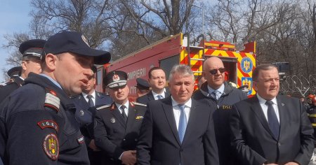 Poligon de pregatire a pompierilor romani si ucraineni, inaugurat la Suceava in prezenta lui Lucian Bode si Raed Arafat FOTO