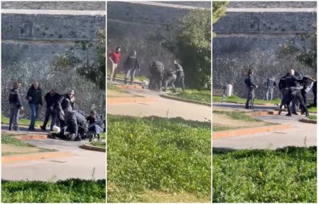 Roman nevinovat retinut violent de politie intr-un parc din Italia, dupa ce un angajat de la posta l-a aratat cu degetul: El este! | VIDEO