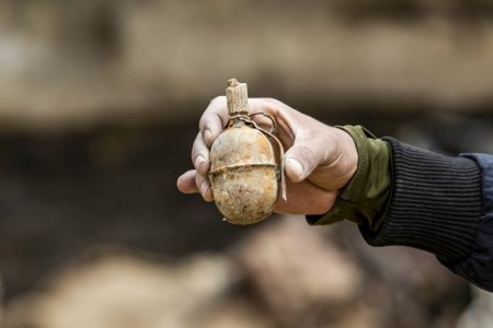 O grenada defensiva si munitie din Primul <span style='background:#EDF514'>RAZBOI MONDIAL</span>, descoperite intr-o padure din Arges