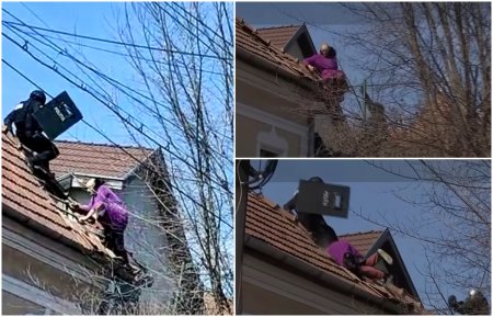 Un american din Cluj si-a sechestrat sotia si a amenintat ca o omoara, mascatii l-au alergat pe acoperis: Ramai acolo ca te impusc