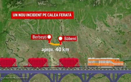 Vagonul unui marfar s-a dezmembrat in mers, in Valcea. Piesa cazuta pe sine a provocat deraierea locomotivei