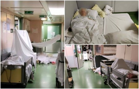 Pacienti tinuti pe podea, pe holurile sectiei de traumatologie ale celui mai mare spital din Viena, AKH: Ca sa nu <span style='background:#EDF514'>CADA</span> din pat!