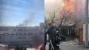 Incendiu in Bragadiru, langa Bucuresti. O vila a luat foc, iar flacarile s-au extins la acoperisul altei case