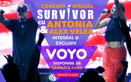 Concertul special de la Survivor oferit de Antonia si Alex Velea este disponibil pe VOYO incepand de sambata, 1 aprilie!