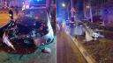 Tanara beata, accident filmat pe o strada din Suceava | Motorul masinii a zburat cativa metri dupa impact