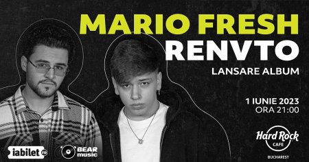 Mario Fresh si RENVTÃ˜ lanseaza primul album impreuna si vor sustine un concert live in exclusivitate la <span style='background:#EDF514'>HARD ROCK CAFE</span> Bucuresti