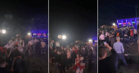 Bataie in Marginimea Sibiului. In loc de hora la Balul de Paste, oamenii s-au incaierat VIDEO
