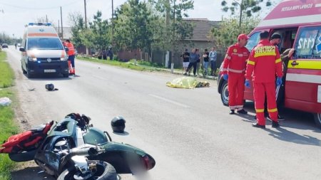 Accident teribil: Un barbat a murit pe loc dupa ce a fost lovit de o motocicleta