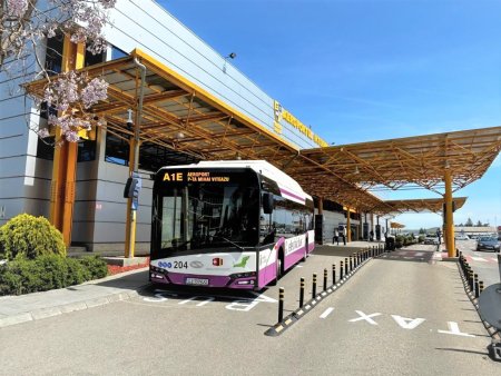 Linie de autobuz de la Aeroportul Cluj catre centrul municipiului Cluj-Napoca / Se circula cu autobuze electrice, pretul unui bilet fiind de 6 lei