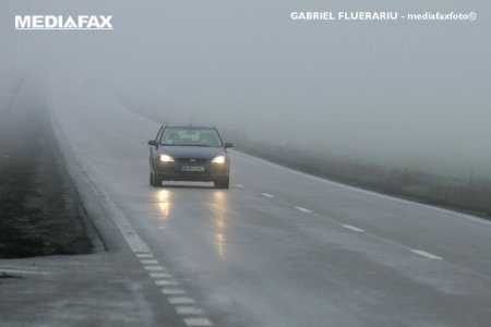 Cod galben de ceata in trei judete. Vizibilitate redusa pe Autostrada Bucuresti-Constanta