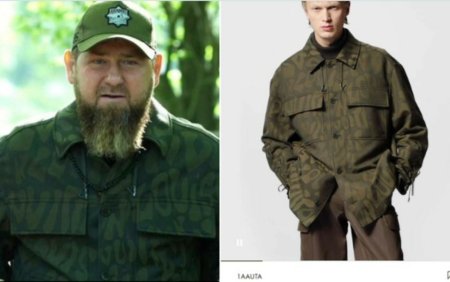 FOTO. Liderul Ceceniei, Ramzan Kadirov, aliatul lui Vladimir Putin, poarta o haina de camuflaj <span style='background:#EDF514'>LOUIS VUITTON</span> de 2400 de euro