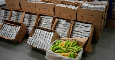 Aproape 2,8 tone de cocaina pura au fost confiscate in Italia. Drogurile, ascunse in containere cu banane