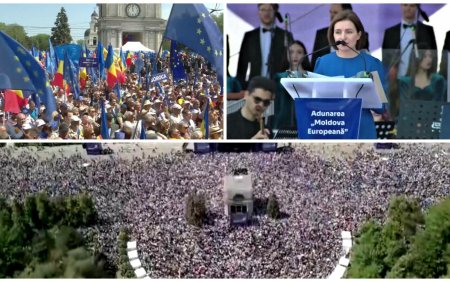 Miting pro-european la Chisinau. Maia Sandu: Locul Republicii Moldova e in UE | VIDEO