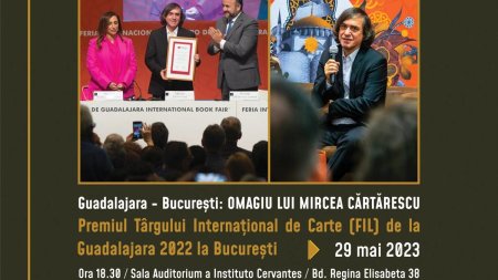 <span style='background:#EDF514'>MIRCEA CARTARESCU</span>, omagiat la Institutul Cervantes din Bucuresti