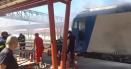 O locomotiva a unui tren de marfa a luat foc in judetul Dambovita