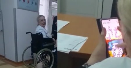 Medic filmat cand se juca pe telefon in timp ce pacientii asteptau. Vrei sa te trimit la alt spital? VIDEO