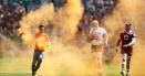 Activistii de mediu au pulverizat vopsea pudra la finala de rugby a Premier League VIDEO