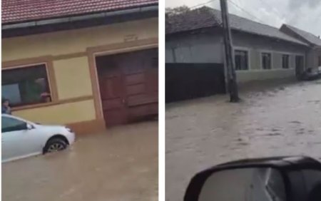 Inundatii in Caras-Severin, dupa codul portocaliu de ploi abundente din vestul tarii