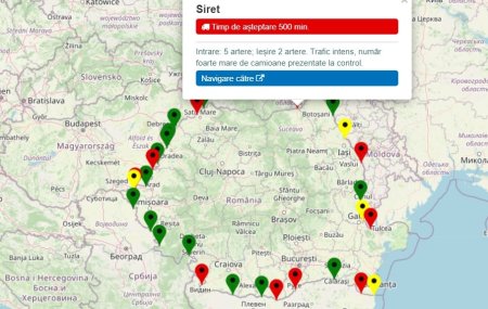 Aglomeratie in mai multe vami din tara. Camioanele asteapta sa iasa din tara peste 8 ore la Siret