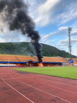 Incendiu in interiorul stadionului 