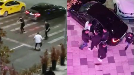Scene socante in centrul Bucurestiului: Bataie cu sabii si bate intre bande rivale