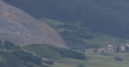 O <span style='background:#EDF514'>ALUNECARE DE TEREN</span> uriasa a ratat la mustata un sat montan din Elvetia VIDEO