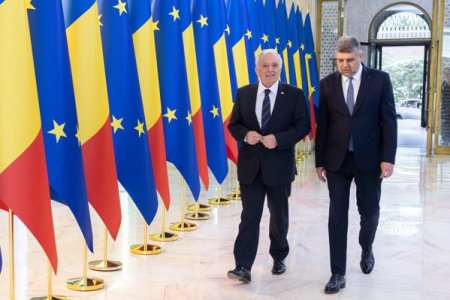Premierul Marcel Ciolacu s-a intalnit la Palatul VIctoria cu Guvernatorul BNR Mugur Isarescu sa discute despre situatia economiei