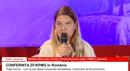 Conferinta ZF/KPMG in Romania: Piata muncii. Madalina <span style='background:#EDF514'>RACOVITA</span>n, partner, People Services Leader, KPMG in Romania: Piata muncii din Romania este inca una dificila, cu foarte multe provocari. Vorbim despre flexibilizarea muncii din doua perspective: cea a locului si cea a timpului.