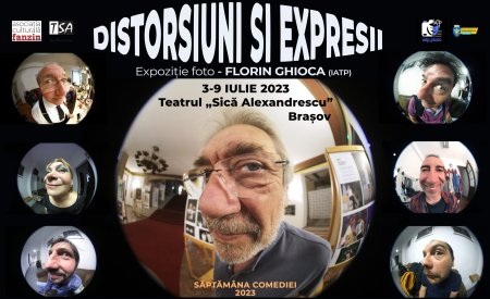 Distorsiuni si expresii: Fotografii haioase ale unor cunoscuti actori romani, intr-o inedita expozitie la Festivalul Saptamana Comediei