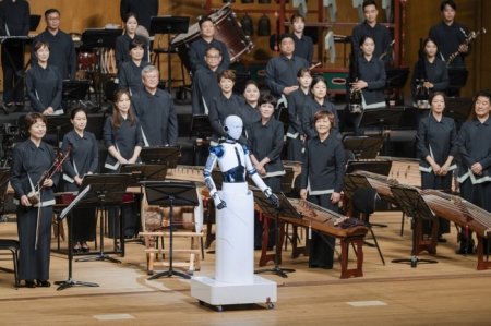 Un robot android, EveR 6, a urcat pe podiumul dirijorului orchestrei nationale din Coreea de Sud, la un spectacol sustinut la Seul