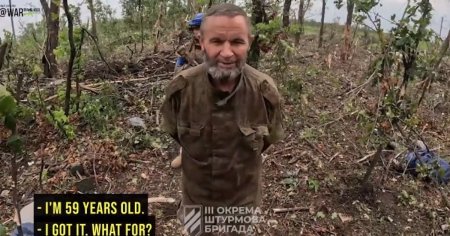 Momentul in care un bunic rus este luat prizonier: Sunt <span style='background:#EDF514'>PUSCARIAS</span>. Am doua nepoate. Ne-au promis ca ne gratiaza VIDEO