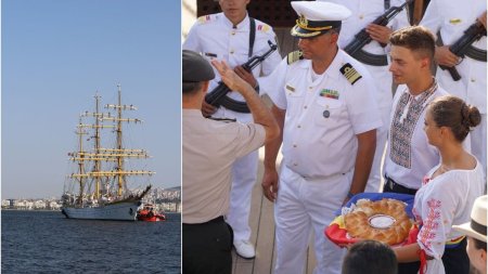 Imagini inedite cu <span style='background:#EDF514'>BRICUL MIRCEA</span> in portul Izmir. Petrecere romaneasca la bord cu membri ai comandamentelor NATO