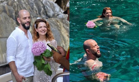 Victoria <span style='background:#EDF514'>RAILEANU</span> s-a casatorit civil cu Adrian Stefanescu pe barca, in Grecia. Primele imagini de la eveniment
