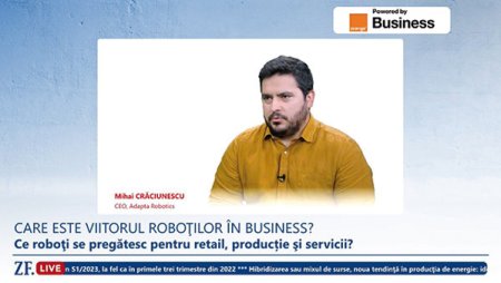 ZF Live. Mihai <span style='background:#EDF514'>CRACIUNESCU</span>, CEO al Adapta Robotics: Am vazut o tendinta de dublare a pietei de robotica din Romania. In prezent, probabil ca piata valoreaza cateva zeci de milioane de euro