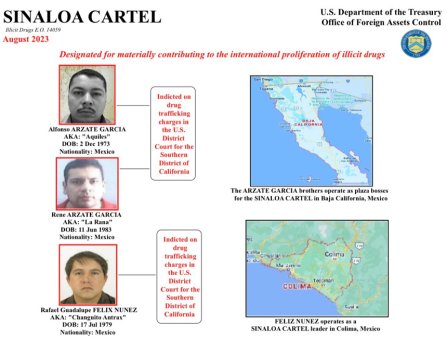 Noi sanctiuni, aplicate de SUA cartelului mexican de droguri, Sinaloa