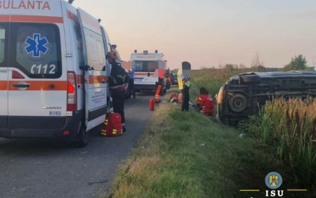 Accident grav pe A1, sensul spre Bucuresti. Sase persoane au fost transportate la spital