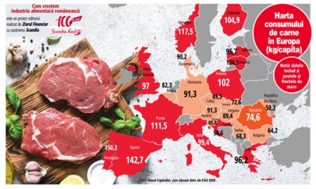 ZF Cum crestem industria alimentara romaneasca. Radiografia pietei de carne: Romania este la coada clasamentului european al consumului total. Intotdeauna este si va fi loc pe aceasta piata, datorita caracterului dinamic al pietei